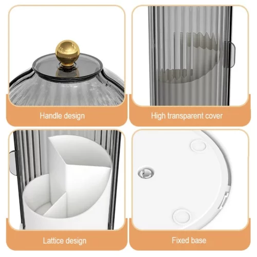 Boîte de rangement de salle de bain rotative à 360 ° – Image 4